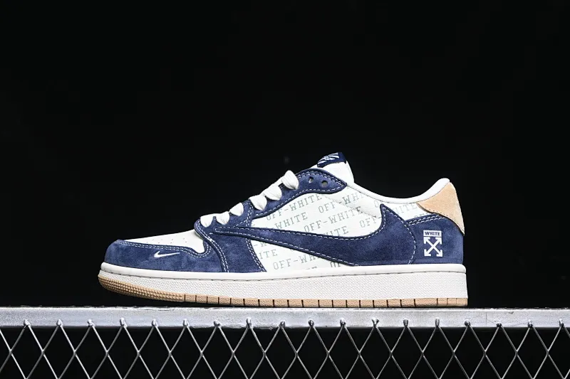 All categories Air Jordan Jordan series basketball shoes Air Jordan 1 Low High-end customized low-top sneakers Travis Scott x Fragment Design x Air Jordan 1 Low OG SP AJ1 Joe 1 OF joint-khaki suede blue low-top cultural casual sneakers SJ2068-110